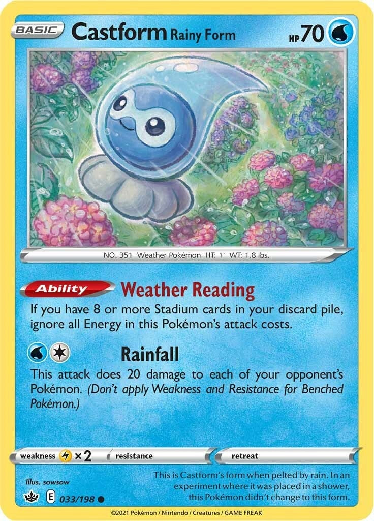 Castform Rainy Form (033/198) (SWSH06: Chilling Reign)