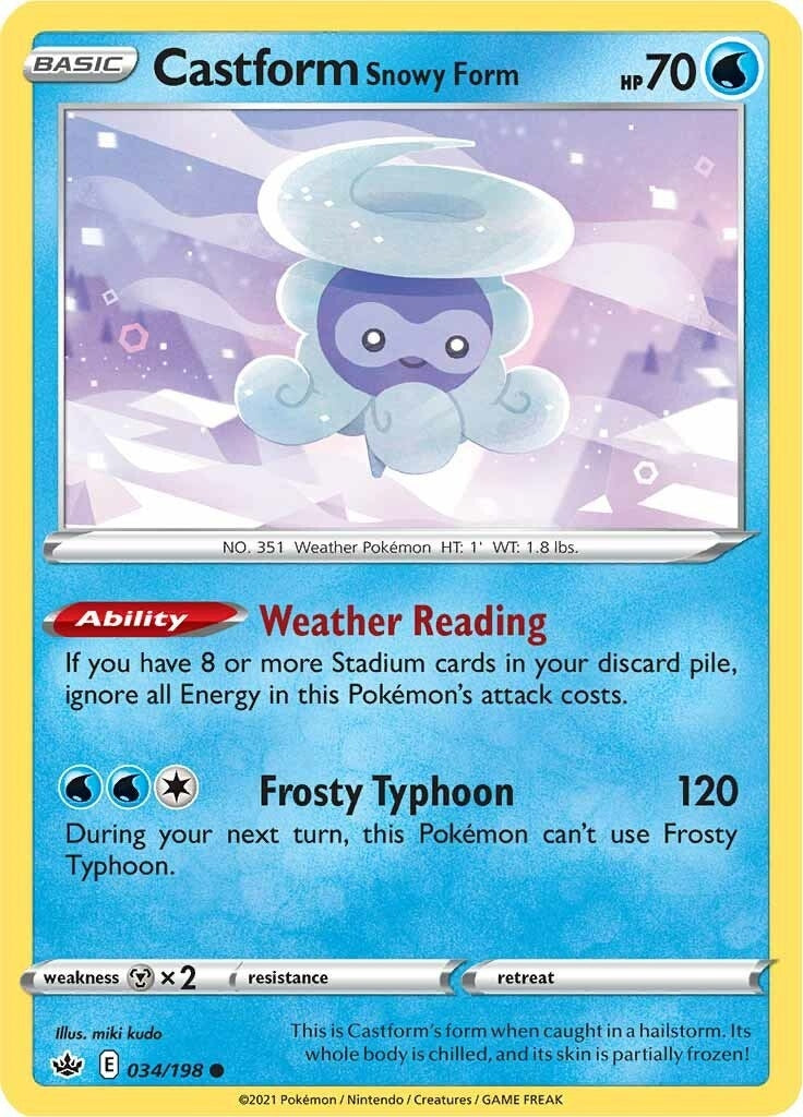 Castform Snowy Form (034/198) (SWSH06: Chilling Reign)