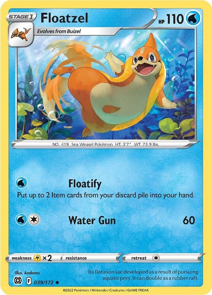 Floatzel (039/172) (SWSH09: Brilliant Stars)