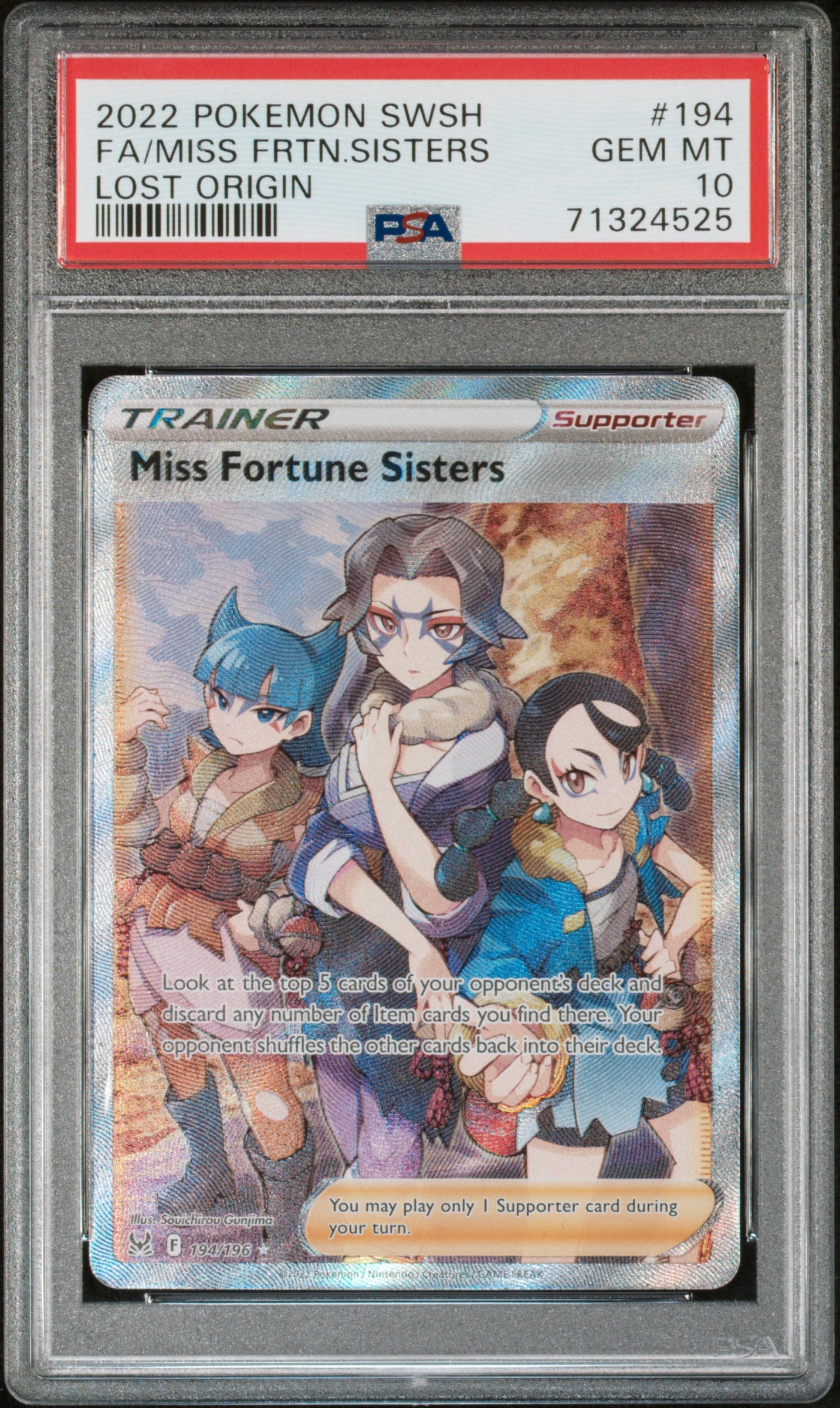 PSA 10 2022 POKEMON SWORD & SHIELD LOST ORIGIN #194 FA/MISS FRTN.SISTERS LOST ORIGIN