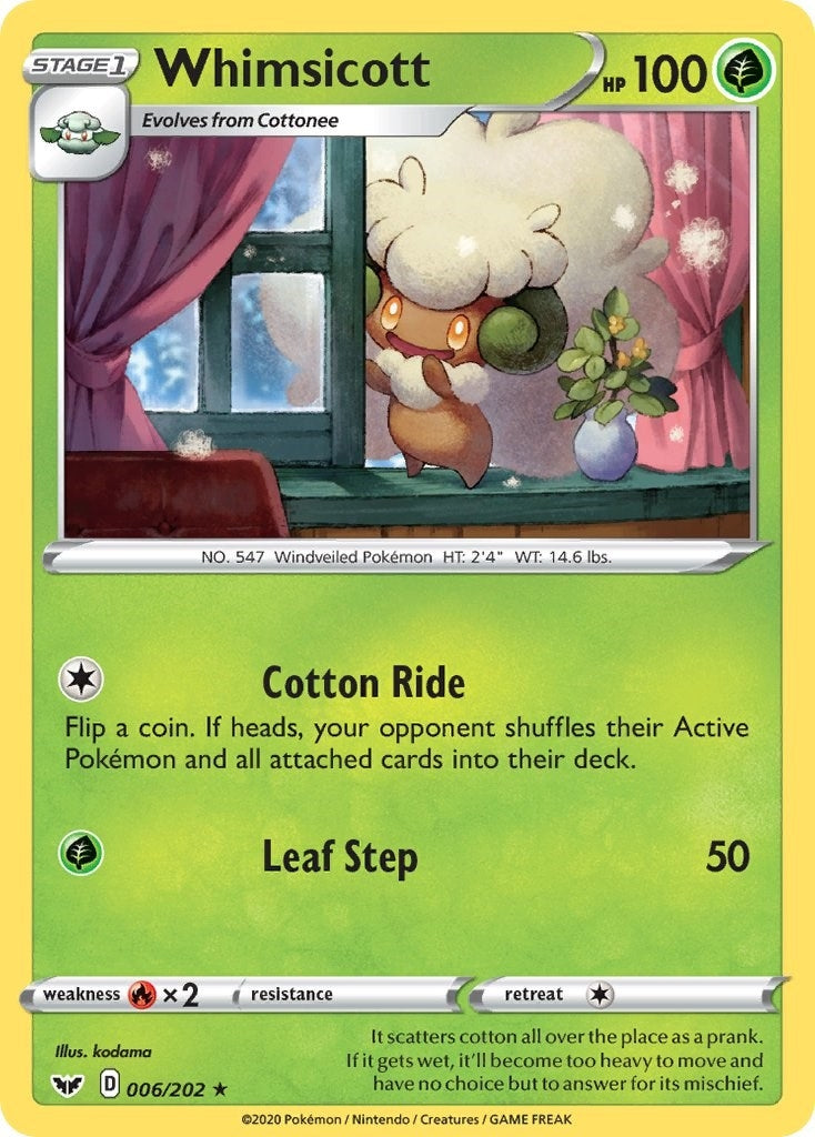 Whimsicott (006/202) (SWSH01: Sword & Shield Base Set)