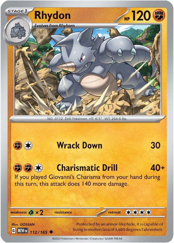 Rhydon (112/165) (SV: Scarlet & Violet 151)